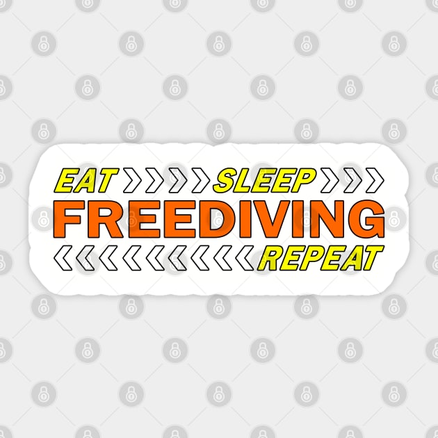 Eat sleep freediving repeat t shirt. Sticker by Narot design shop